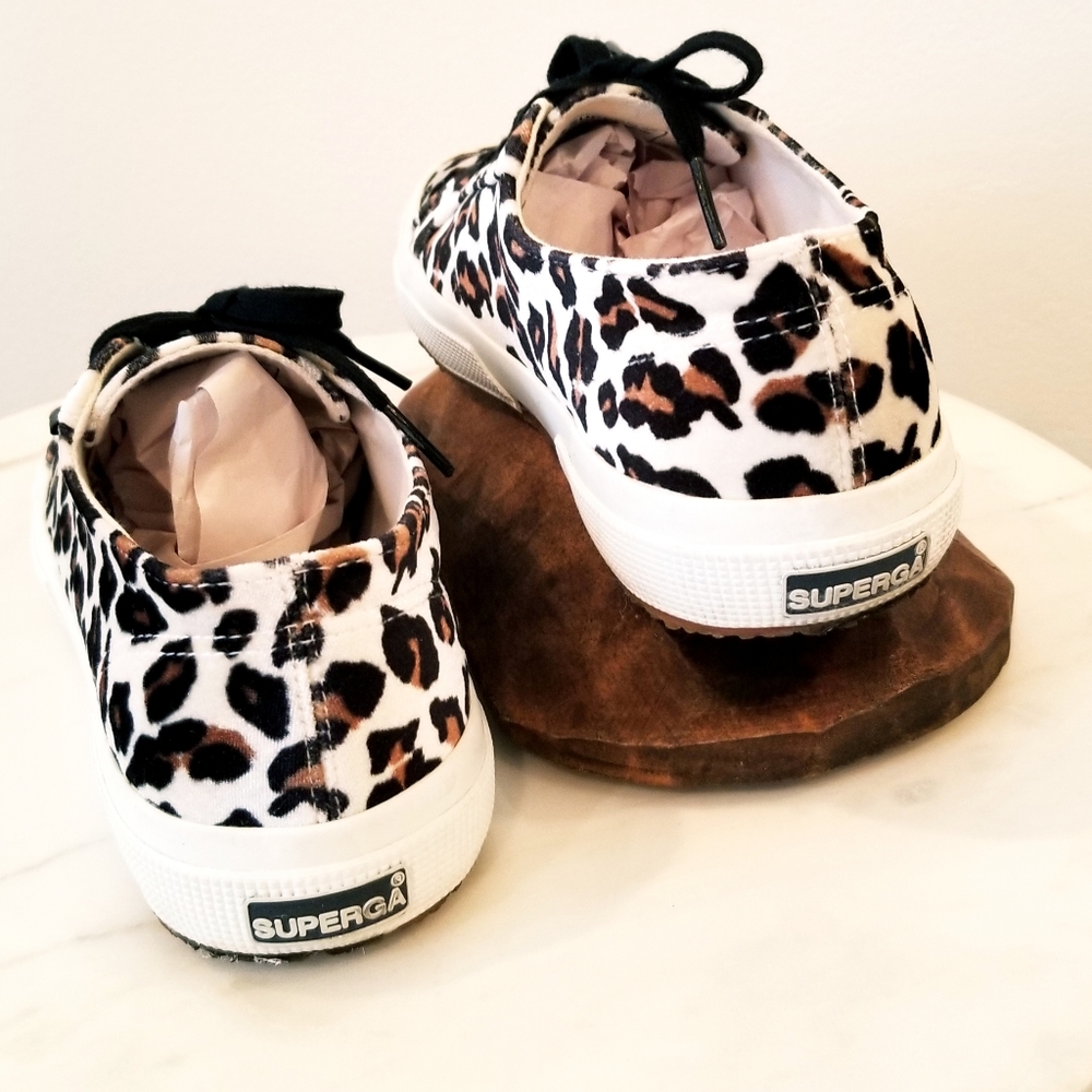 Superga Animal Print Cheetah Print Velour Velvet Sneakers - Picture 3 of 16